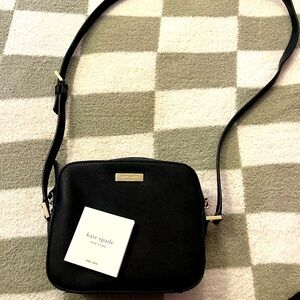 Kate Spade “Newbury Lane Cammie” Leather Crossbody in Black